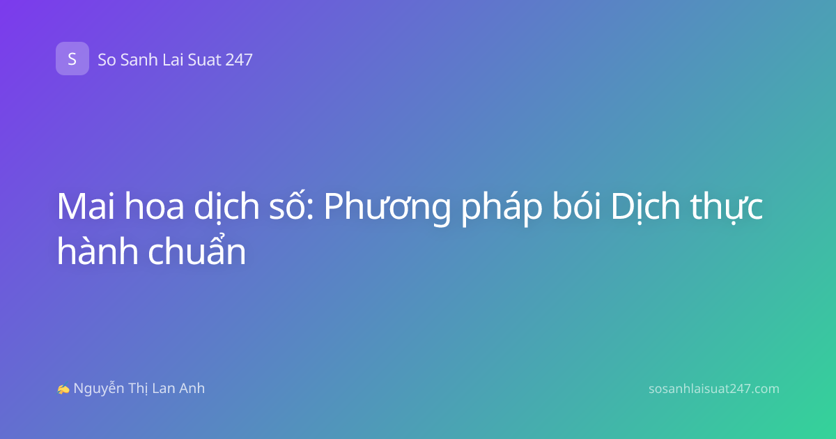Mai hoa dịch số: Phương pháp bói Dịch thực hành chuẩn